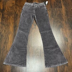 Theory Shimra Stretch Corduroy Brown Purple Super Flare Jeans Y2K Vintage 0 Nwt